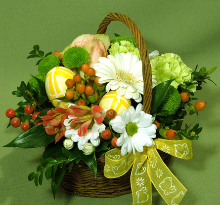 Virágposta - Húsvéti virágkosár pasztell színekben