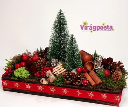 Virágposta - Téli kaland - karácsonyi asztaldísz, dekoráció
